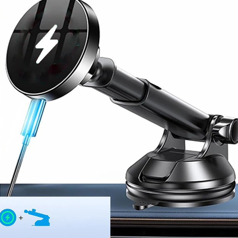 UYUXIO Sterke Magnetische Draadloze Auto Telefoon Oplader Adapter 15 W Dashboard Voorruit Auto Telefoon Houder voor iPhone 16 15 14 Pro Max: Default Title