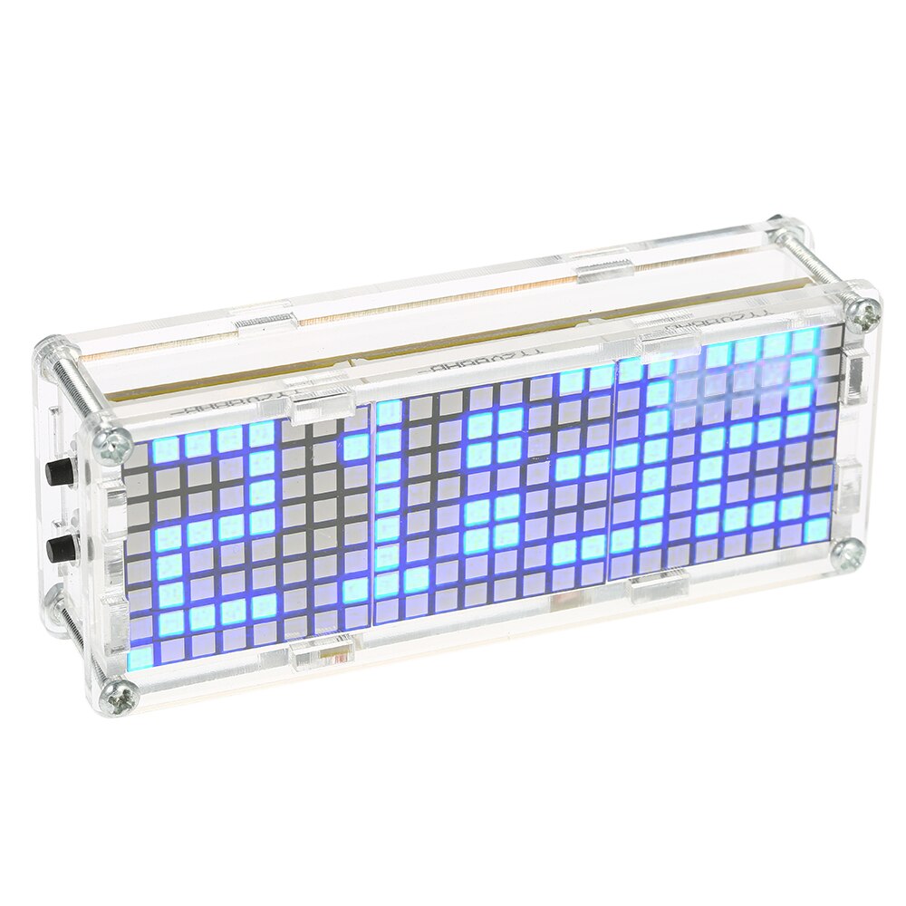 Hoge Nauwkeurigheid DIY Digitale Dot Matrix LED Wekker Kit met Transparante Case Temperatuur Datum Tijd Display