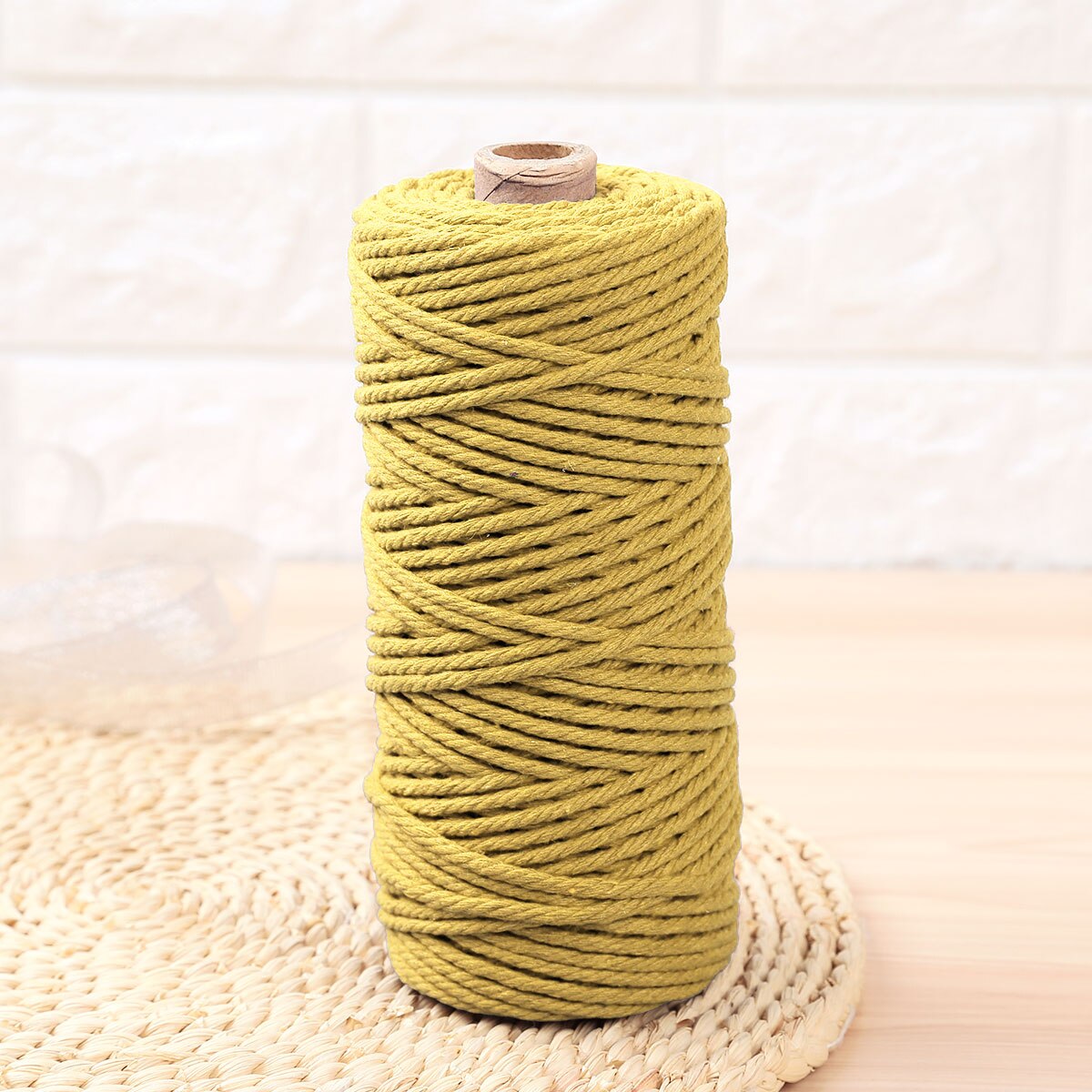 Natural 4 Strand Twisted Thread Macrame Cotton Cord DIY Knitting Sewing Spool Wall Hanging Rope Plant Hangers Drawstrings Crafts