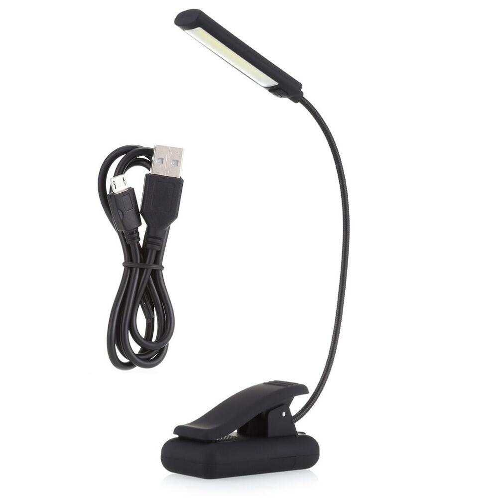 USB Battery Clip on Book Reading LED Light 6W COB Flexible Arm Stand Lamp for Laptop Notebook Working Portable Night Light LESHP: Default Title