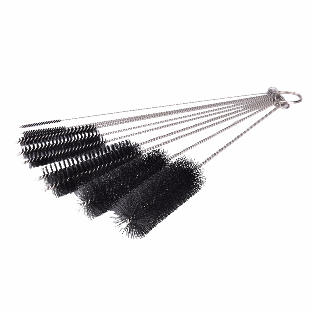 Cepillos de limpieza de tubos de ensayo para botellas de bebé, Herramientas de limpieza de botellas de acero inoxidable para suministros de laboratorio, boquilla de tetera, 10 Uds.