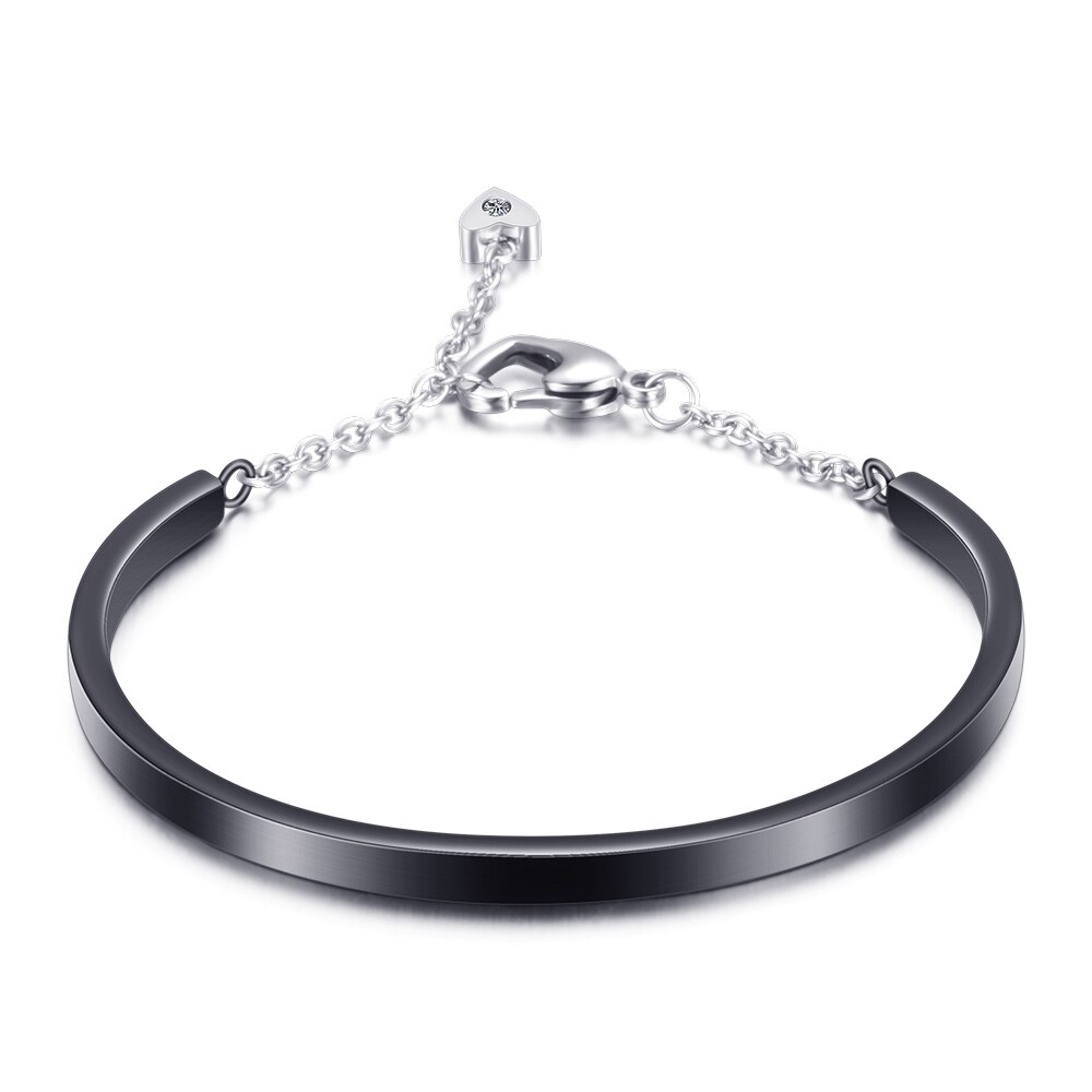 NIBA Gold-Color Cuff Bangle For Women One Row Crystal Stainless Steel Bracelet Bangle Jewelry Adjustable Chain: 4