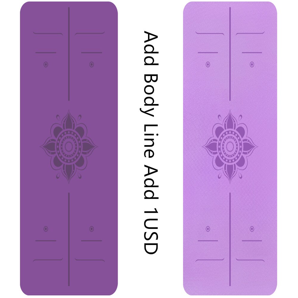 Yoga Mat - 183x61cm - 8mm Thick - TPE Material - Non-Slip - Odorless - For Beginners: Add Body Line 1 USD