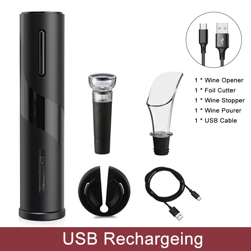 Ouvre-Bouteille de Vin Électrique avec Câble de Chargement USB, Tire-Bouchon Automatique, Rechargeable, pour Usage Domestique: 1 set-3