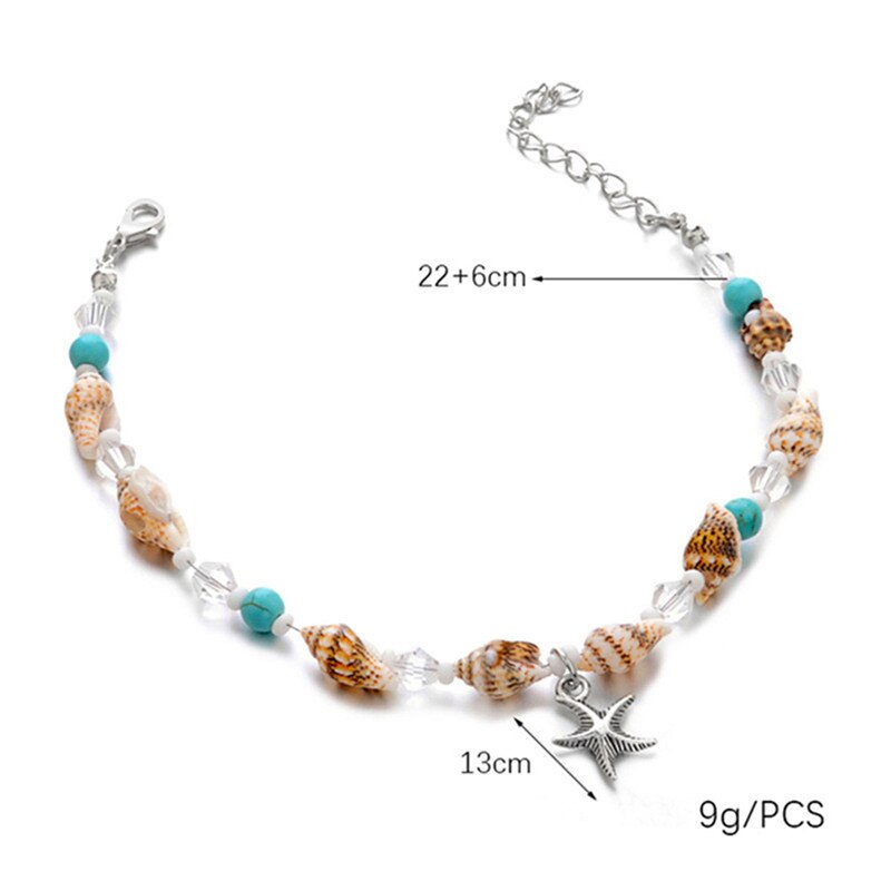 Shell Kralen Zeester Enkelbanden Voor Vrouwen Strand Enkelbandje Been Armband Handgemaakte Bohemian Voet Chain Boho Sieraden