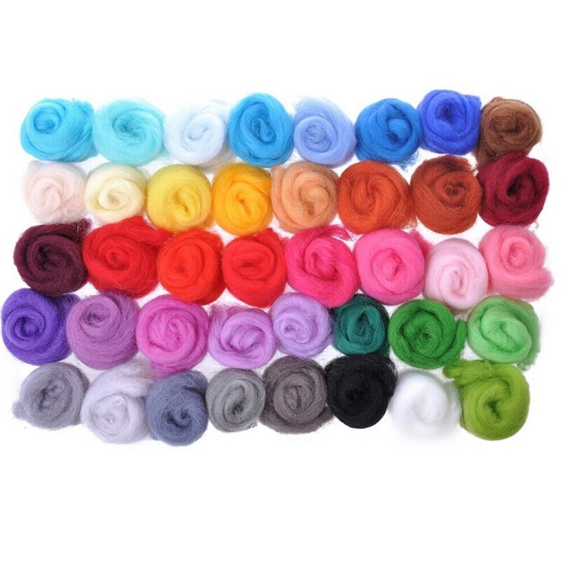 40/25/10 Colors Set Needle Felting Kit Wool Roving Needle Felting Starter Kit Wool Felt Tools with Felting Tool: 40 Colors No Tools