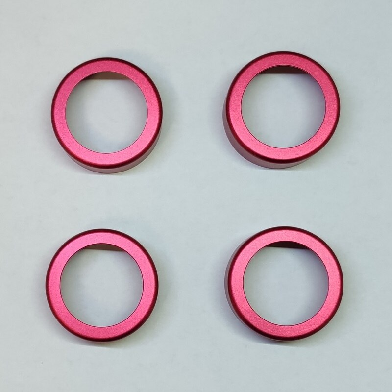 Coche decoración Interior Acc ventilador de aire acondicionado botón Audio estéreo Control de volumen anillo kit de cubierta para Volvo S40 V50 II 2: 4 rings in red