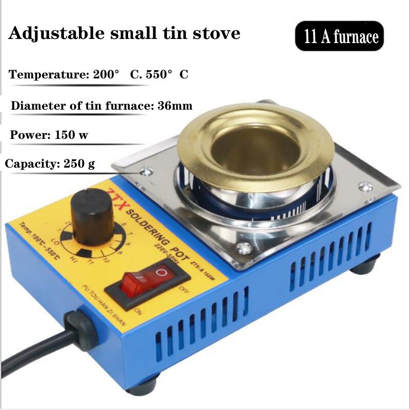 Horno de fusión de estaño pequeño de , temperatura ajustable, redondo, 80mm, 100m de diámetro, venta directa de fábrica: 11A