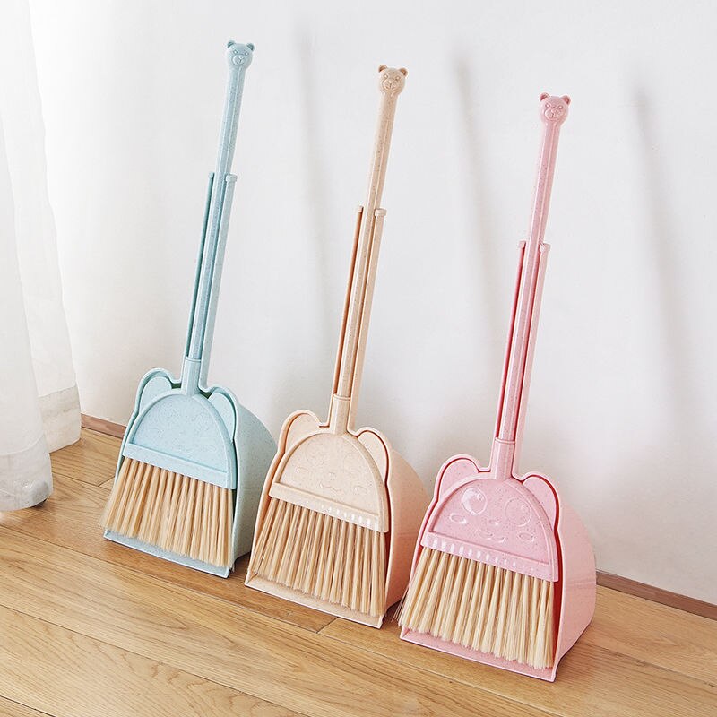 Children's Broom Dustpan Set Mini Baby House Cleaning Combination Soft Plastic Broom Exercise Children's Self-care Ability