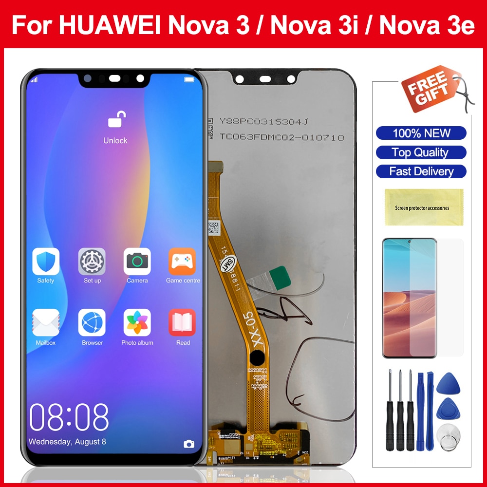 6.3 lcd lcd lcd para huawei nova3i nova3i nova3e display lcd painel da tela de toque digitador substituição para huawei nova3 tela lcd