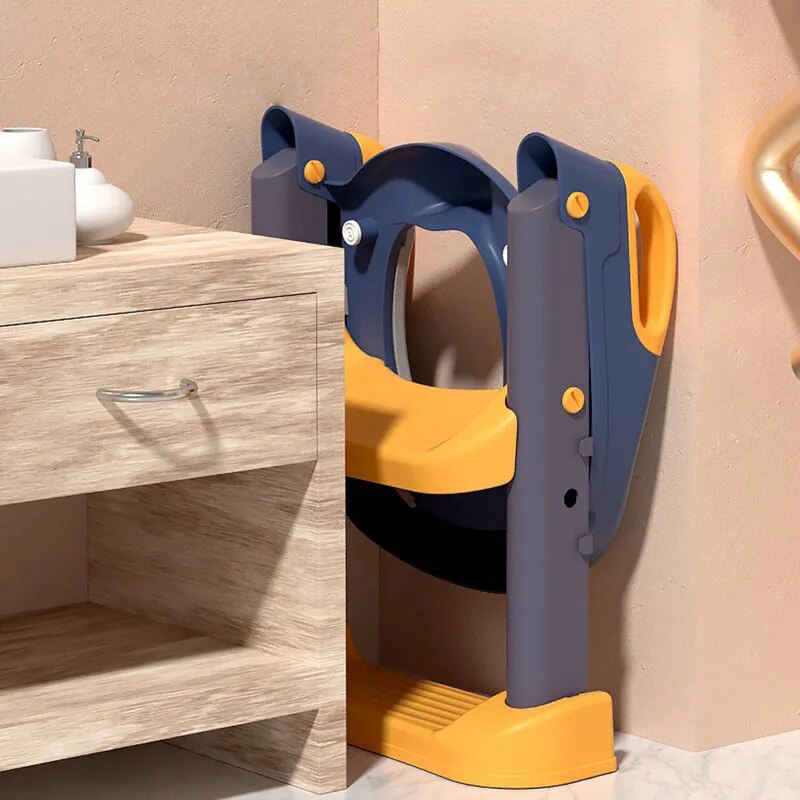 Toilet Ladder Folding Children&#39;s Potty Training Toilet Baby Seat Urinal Chair With Adjustable Step Stool Ladder Comfortable Safe