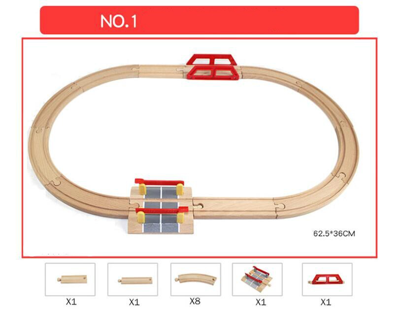 EDWONE One Set Assembled educational Tracks Toys Beech Wood Train Slot Railway Accessories Original Toy Kids fit Thom as Trains