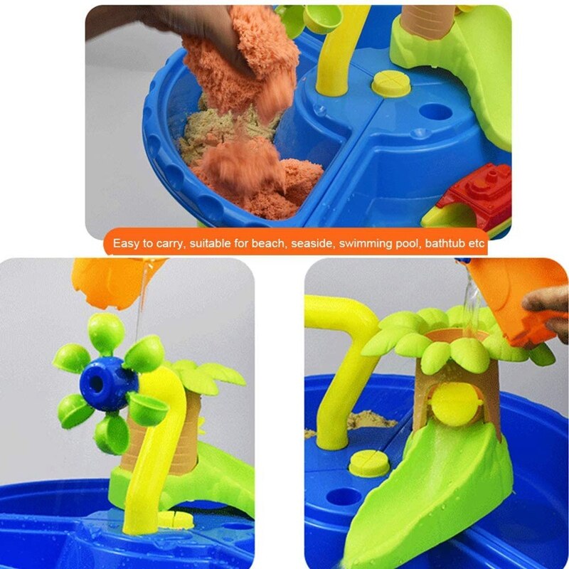 Children&#39;s Beach Toy Set Play Sand Toys Kids Summer Beach Table Baby Water Sand Digging Tools for Seaside Swimming Pool