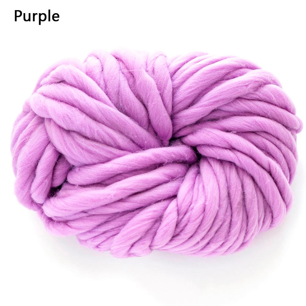 Chunky Zachte Wol Garen Sjaal Knit Dikte Warme Muts Huishoudelijke Benodigdheden Super Dikke Natuurlijke Wol Katoenen Draad Spinning Q4: Purple