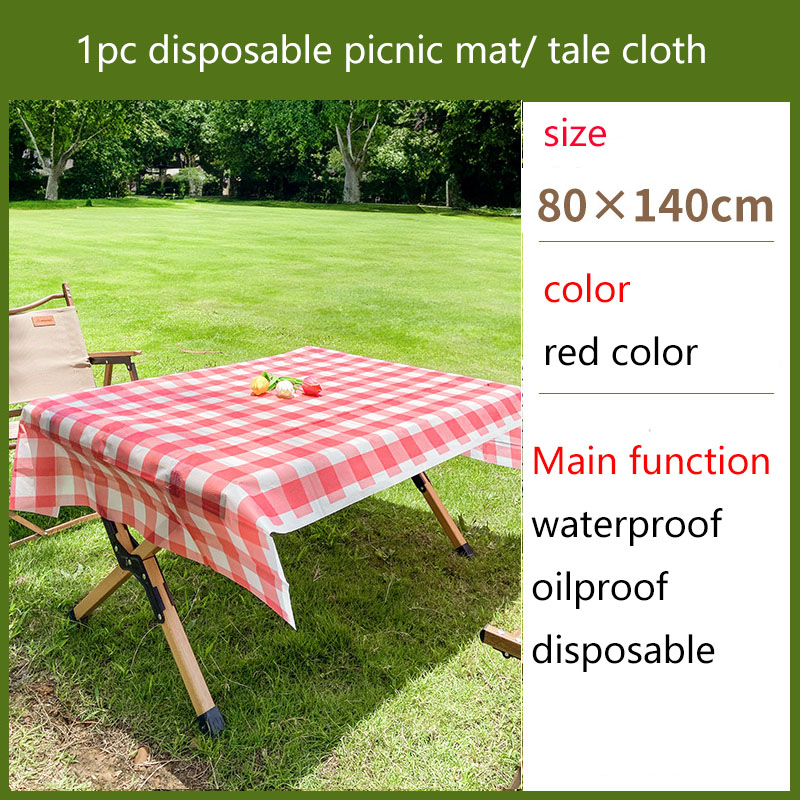 80X120Cm Wegwerp Tafelkleed Plastic Waterdicht Oliebestendig Tafelkleed Feest Buiten Bbq Geruit Streep Golfpatroon Picknickmatten: Light Grey
