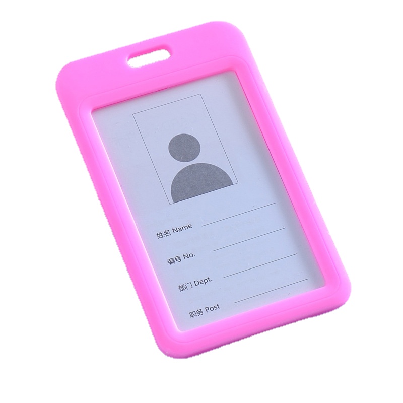 2pcs/set Double Transparent Card Holder Pass Work Permit Sleeve Case for Staff Nurse Workers ID Badge Holder Cards Protector: Black&Red