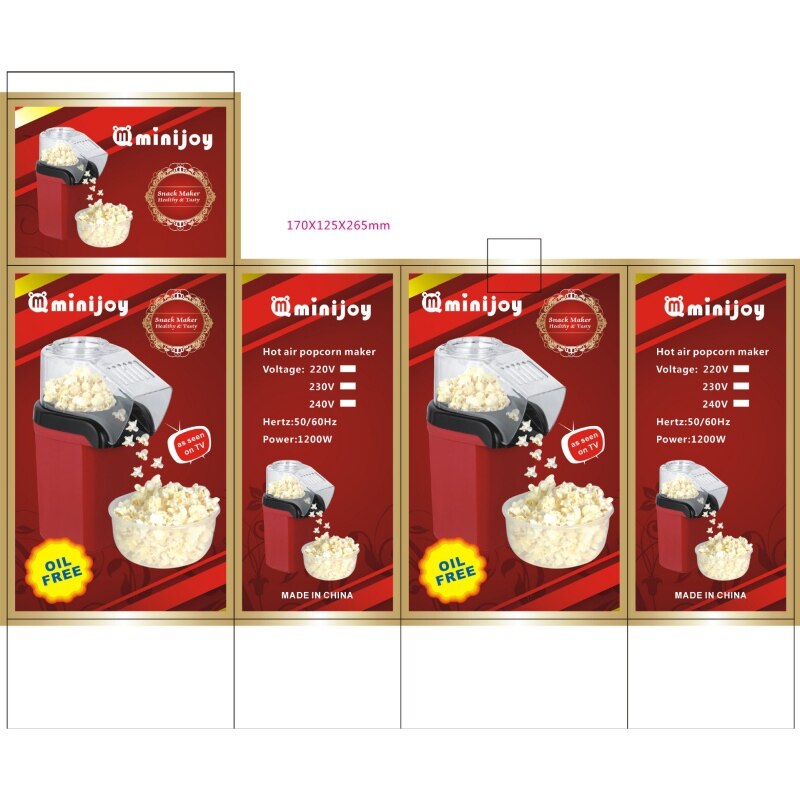 Automatisk Mini Popcornmaskin Hjemmelaget DIY - Europeisk Standard 110V
