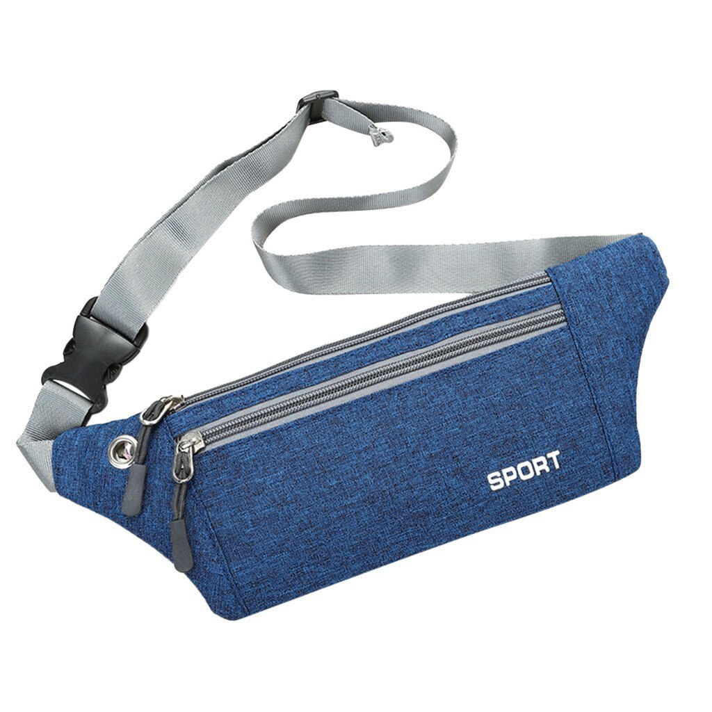 Outdoor Sport Vrouwen Borst Pakken Tas Banaan Riem Tas Mini Crossbody Tassen Vrouwelijke Nylon Taille Zakken Purse pocket: Blauw