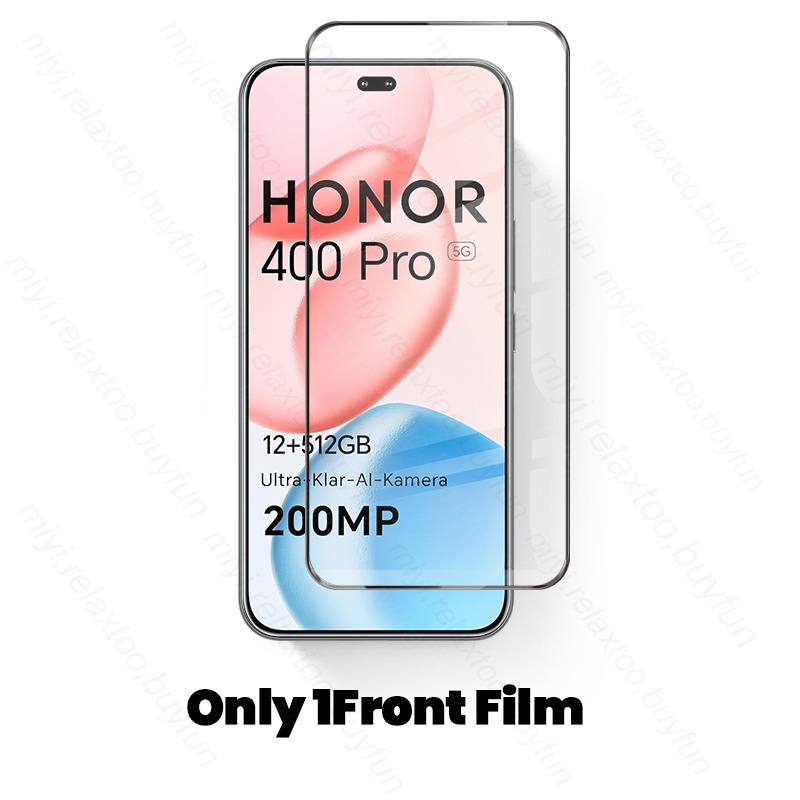 Protector de pantalla de vidrio templado curvo 6 en 1 9D para Honor 400 Pro 5G, cristal Protector de cámara en Honor400Pro Honor400 Honer 400: Lucent / Paquete 20