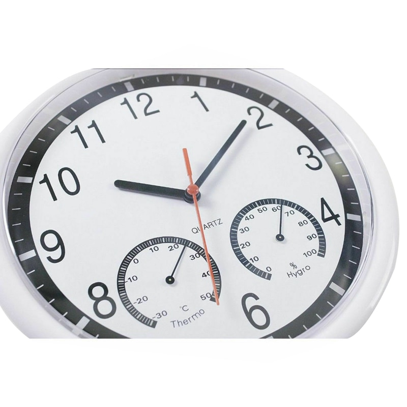 Newest Quartz Stone Clock Silent Wall Clock Accurate Thermometer Humidity Indoor Outdoor Pool Patio