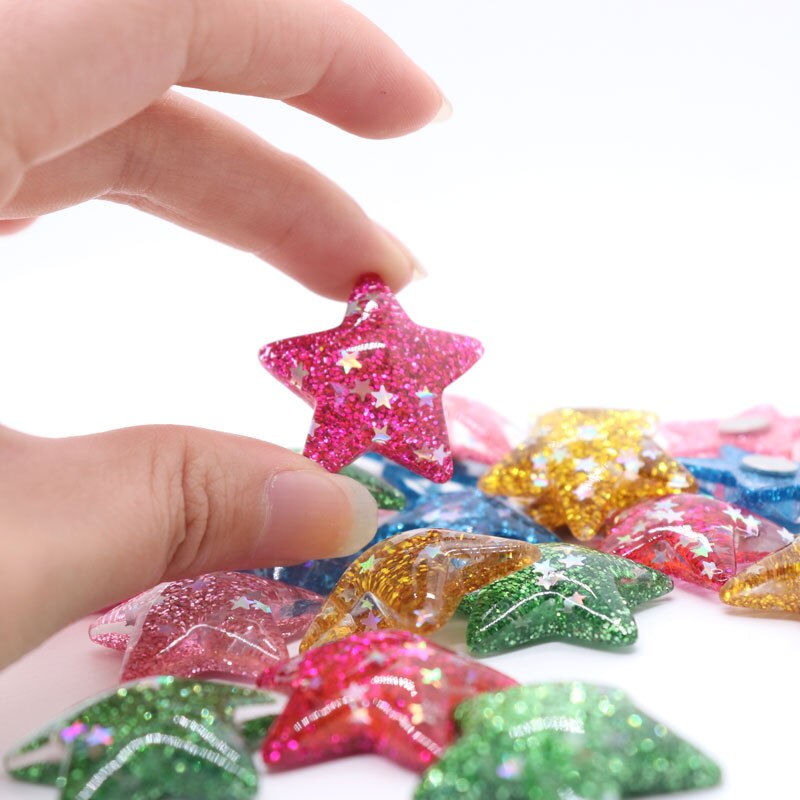 Imán de nevera de estrella brillante para niños, decoración roja, dorada, amarilla y azul, pegatina magnética, pizarra blanca, educativo para edades tempranas