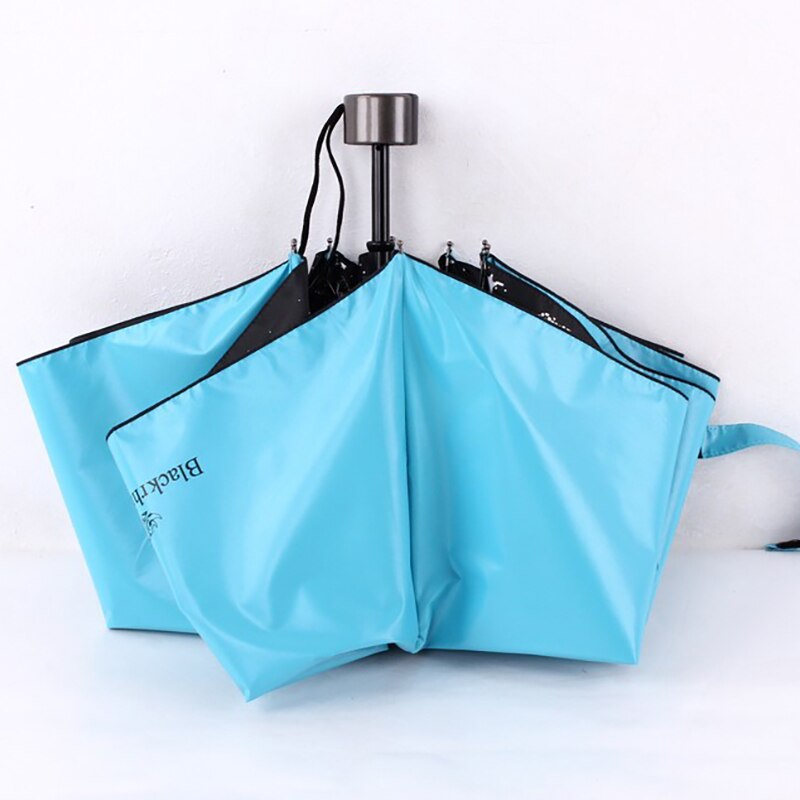 YADA Pure Rhinoceros Star Inside 3-Folding Umbrella Women Man UV Rainproof Umbrella Parasol Rain Sun Light Umbrellas YD200295: YD200295BU