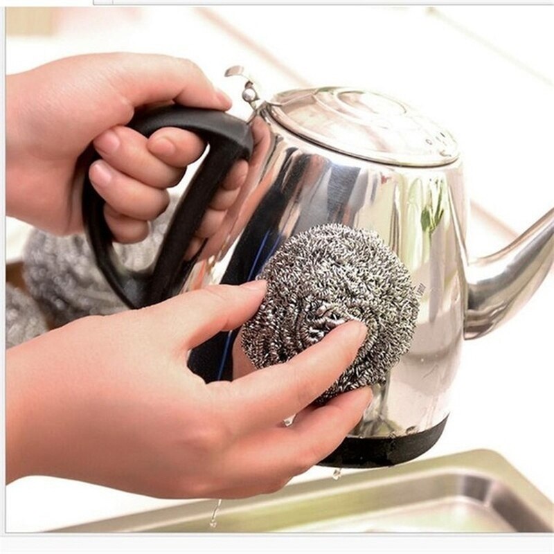 Esponjas de aço inoxidável, esfregando a almofada de limpeza, purificador de lã de aço para cozinhas, banheiro e mais