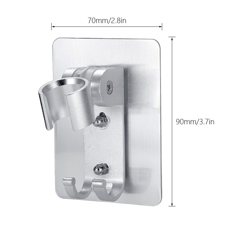 Ruimte Aluminium Douche Houder Verstelbare zelfklevende Wandmontage Badkamer Douchekop Montagebeugel Douchekop Houder: Default Title