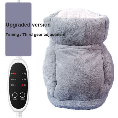 Electric Heating Foot Pads Treasure Plush Heating Shoes Heater Charging Heating Foot Pad Winter Warmer Removable Cleaning 220V: Gray-02