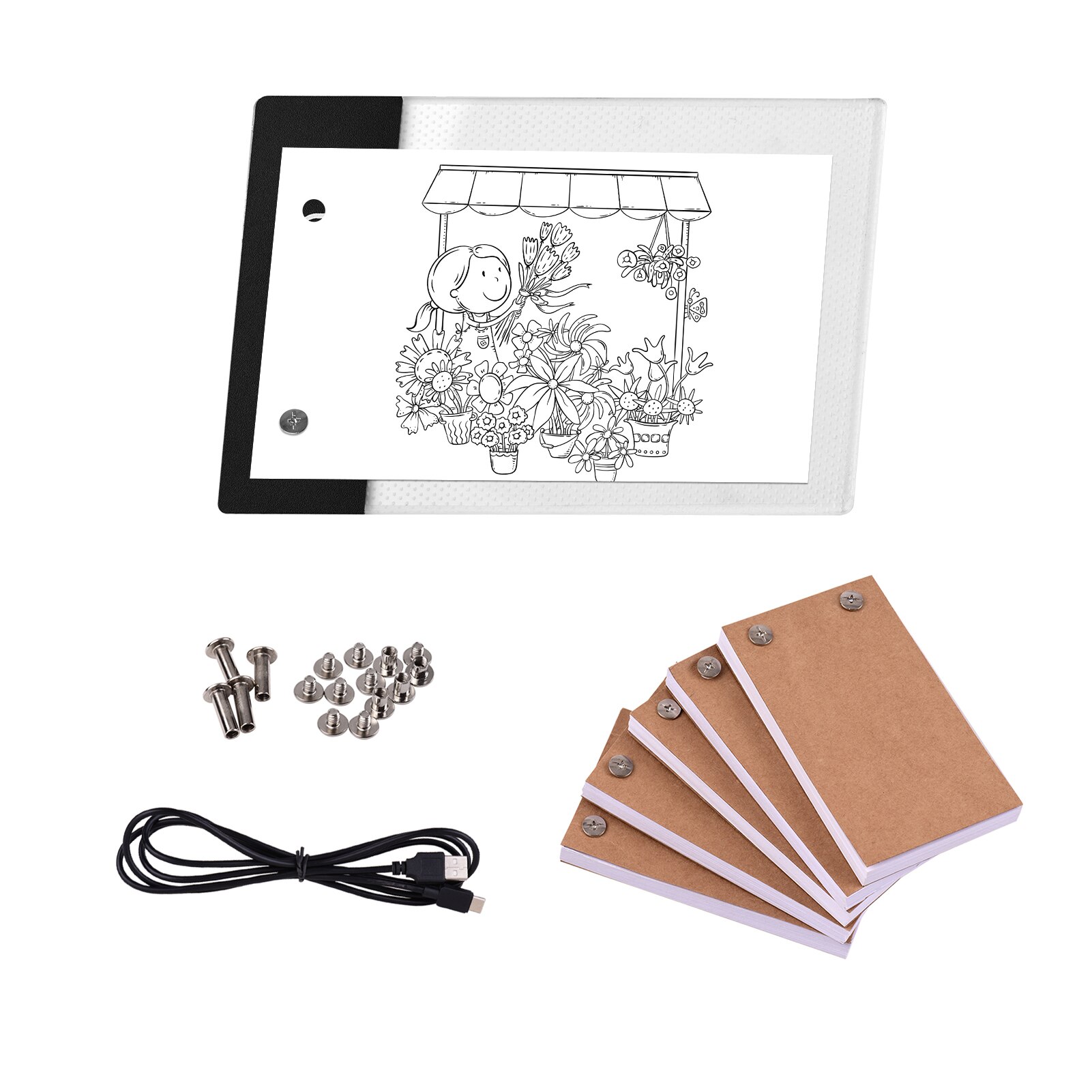 Animation Light Pad - 3 Brightness Levels - 13x8.5cm Arealer Acrylic Copyboard - 300 Sheets Flip Book Paper: Default Title