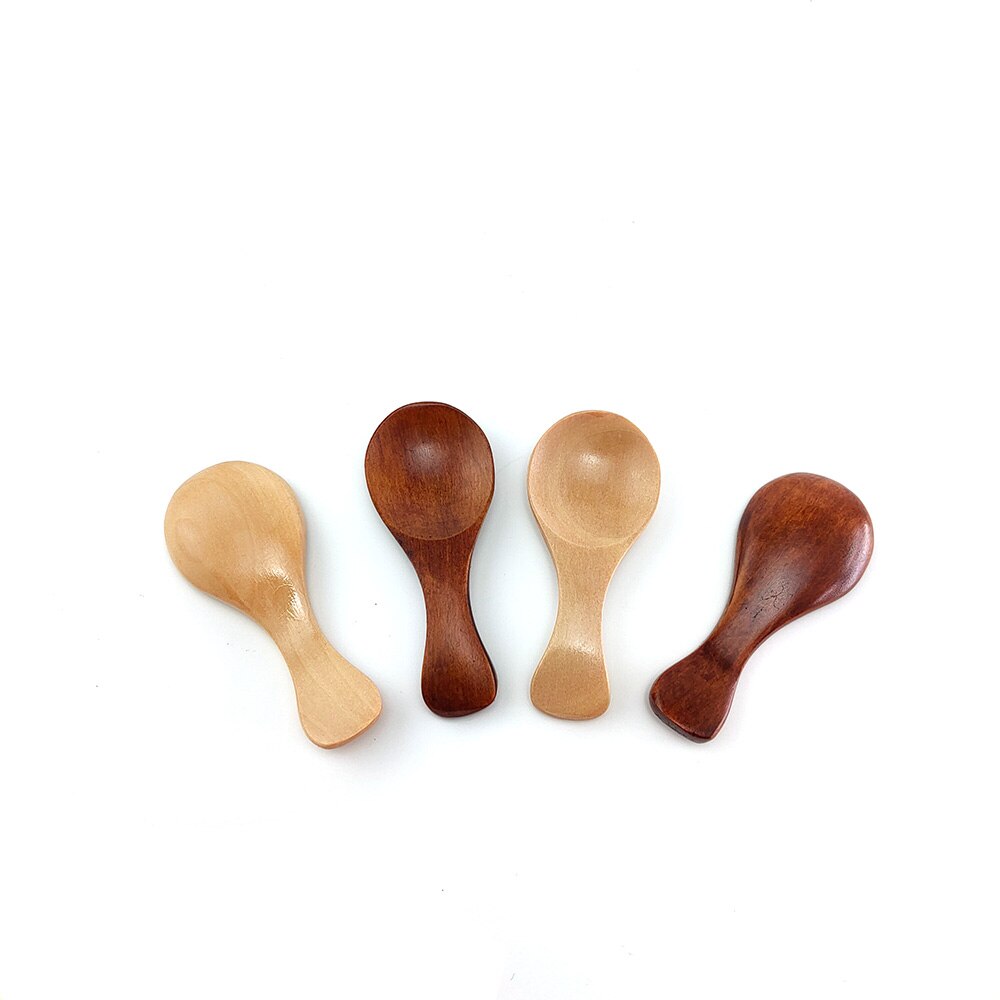 Mini Holz Würze Scoop Löffel Besteck Kaffee Tee Kleine Löffel Zucker Löffel Salz Küche würzen Scoop Baby Fütterung Holz Löffel: 4Stck von jeder Farbe