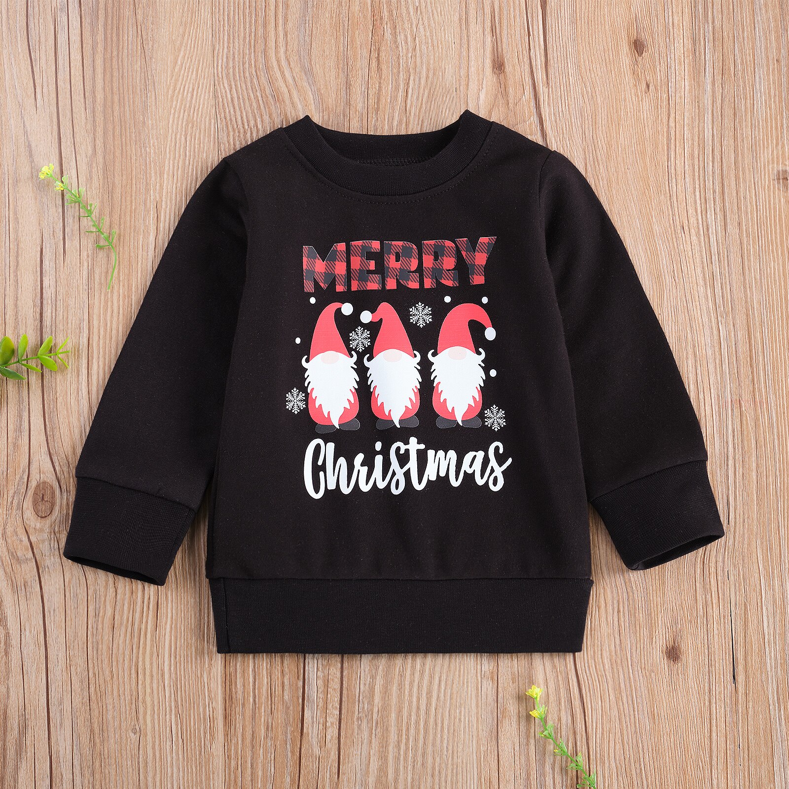 Emmababy Winter Xmas 0-4Y Peuter Kids Baby Meisje Jongen 3 Kerstman Vrolijk Kerstfeest Sweatshirt Lange Mouwen Brief Print