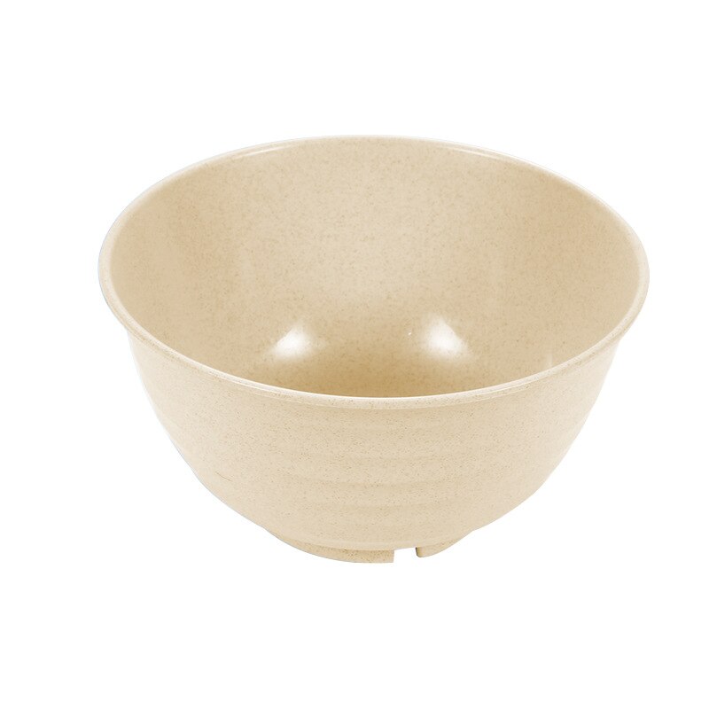 Household Set Large Size Wheat Straw Rice Bowl Baby Solid Food Bowl er tong wan Salad Bowl Fruit Bowl Instant Noodle Bowl: Northern European Style M  Diameter 17cm