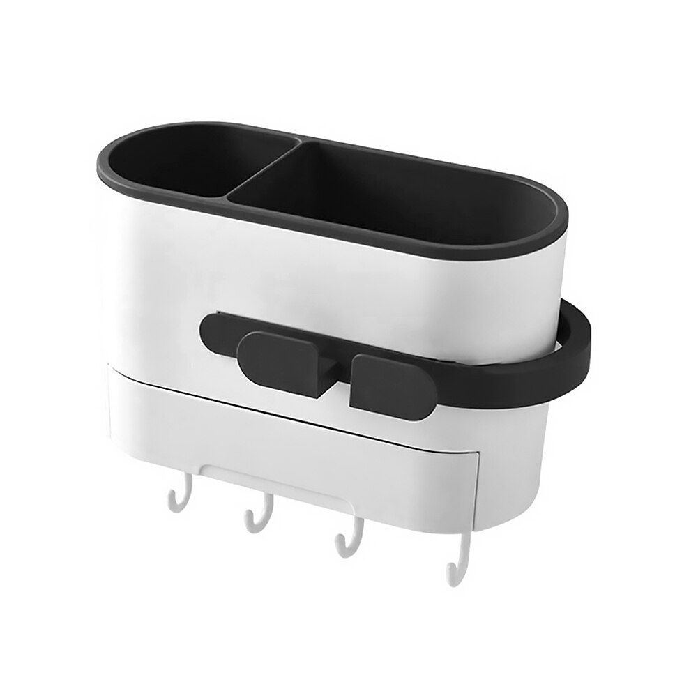 Multifunctional Wall-Mounted Hair Dryer Storage Rack Drawer Hair Dryer Rack Wall-Mounted Cosmetics Household Bathroom Decoration: Dark gray