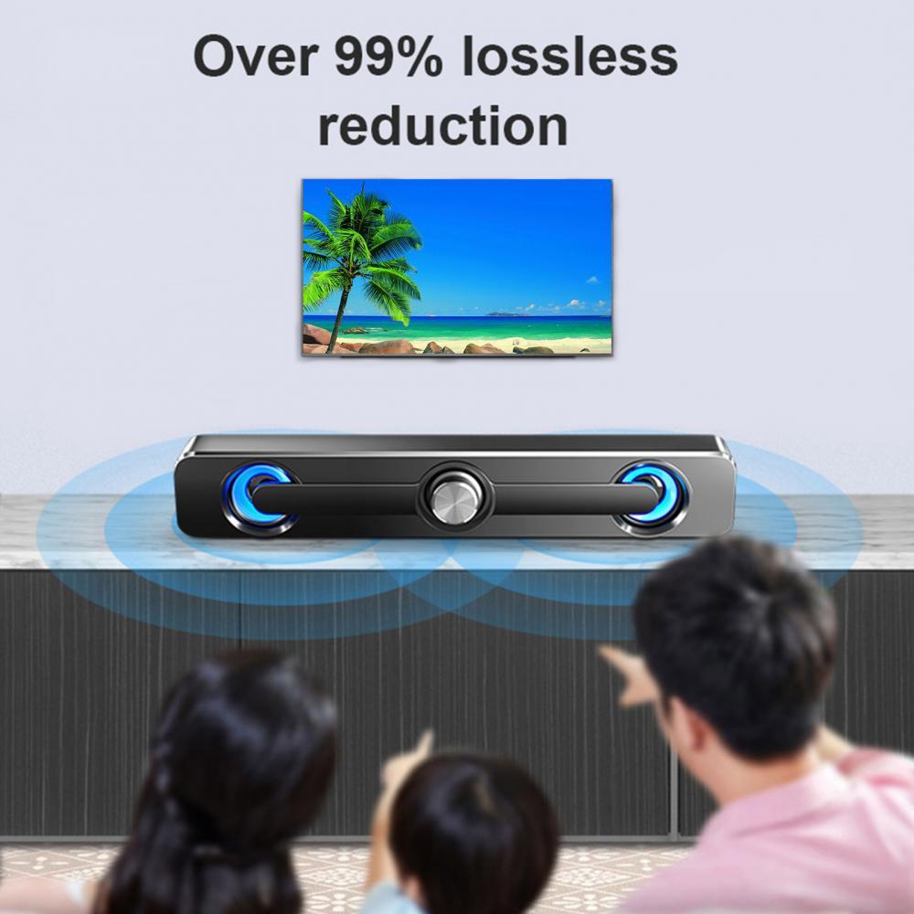 Wired Version/Bluetooth Version Speaker Stereo LED Light Subwoofer Sound Bar shocking sound effects for Computer TV Phone