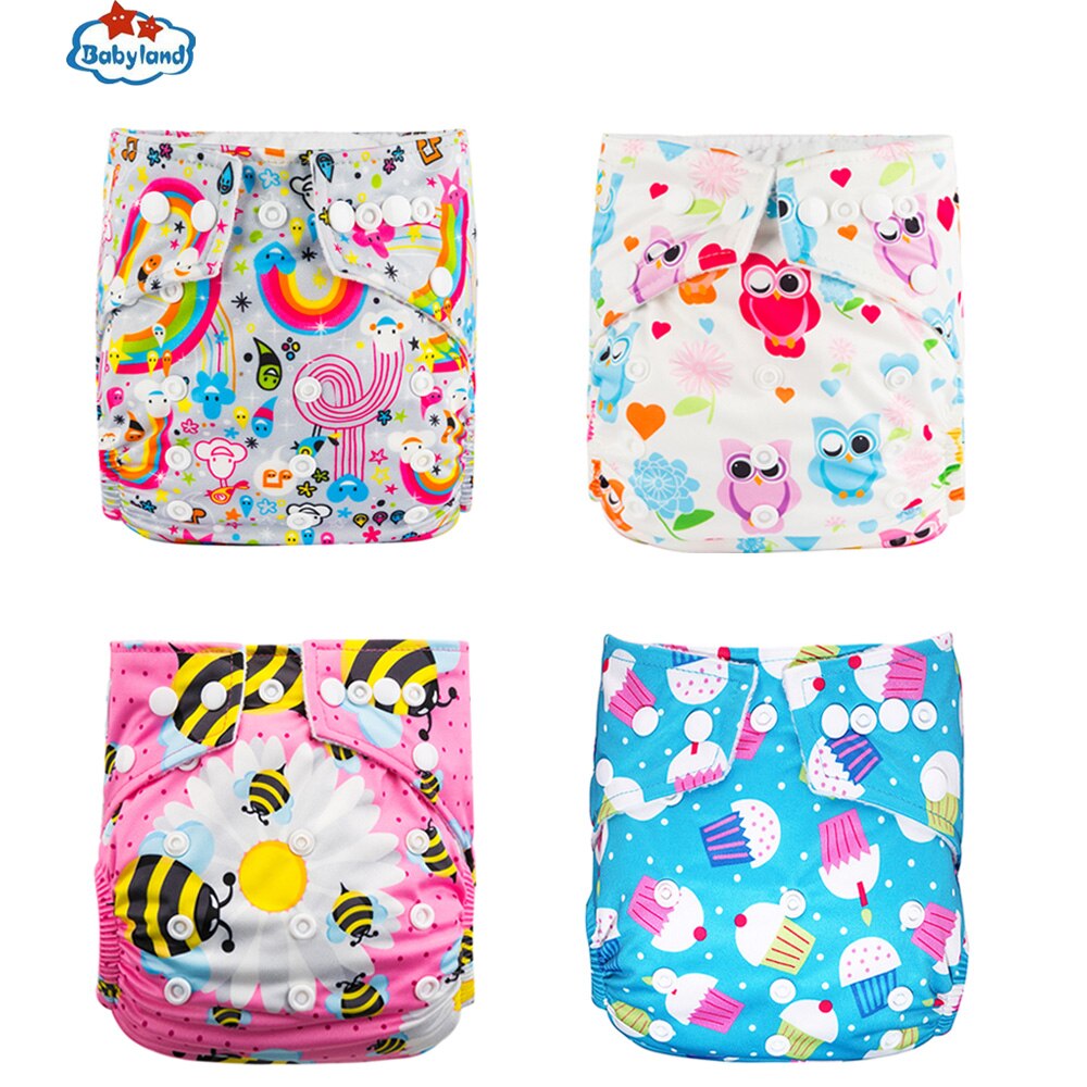 Babyland 4 Stks/pak Wasbare Luier Broek Pocket Luier Herbruikbare Luiers 3-15Kg Baby Ondergoed Dag &amp; Nacht Luier: Rood