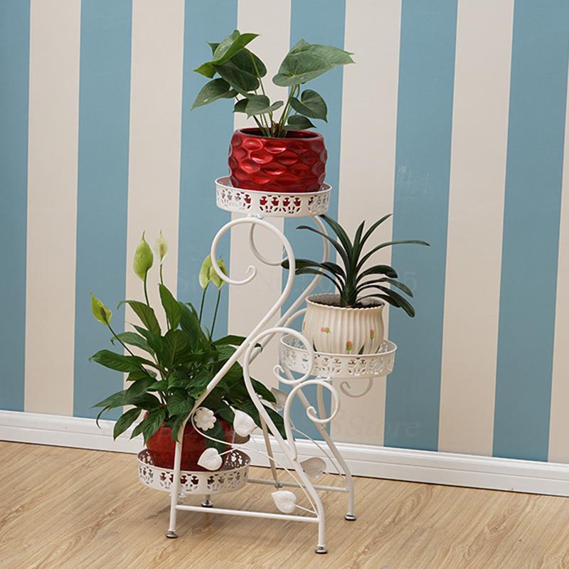 Iron flower stand rack multi-layer indoor balcony floor flower pot rack multi-function green rose hanging orchid shelf living: VIP 1
