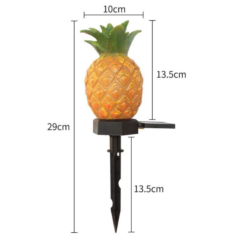 1pc solcellsdrivna trädgårdsled lampor frukt-form gräsmatta prydnad vattentät lampa ananas kaktus växt form: Ananas
