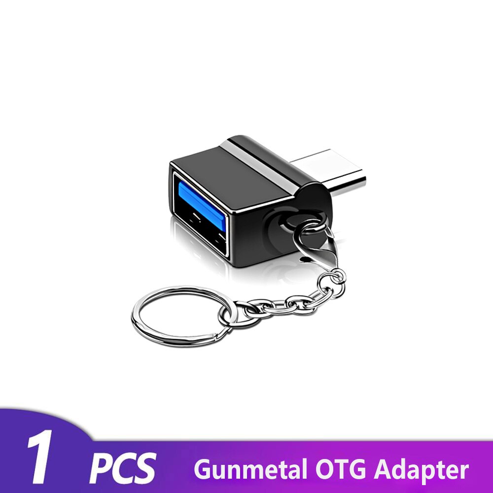 Otg Type C Adapter Usb Naar Type-C Converter Voor Mobiele Telefoon Tablet Draagbare Usb C 2.0 Plug Lading data Schijf Connector: Gunmetal Type C Plug