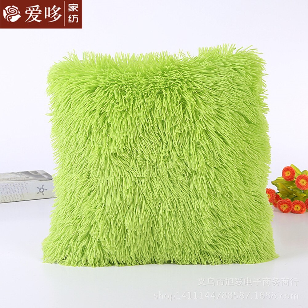Housse de coussin en peluche solide | Taie d'oreiller en peluche décorative de maison, fourrure de voiture, canapé taille: D