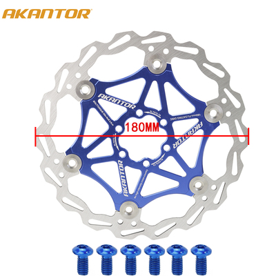 AKANTOR-Rotos de freno de refrigeración para bicicletas, bicicletas de carretera Mtb, acero inoxidable ultralig, rotor flotante, 160 mm, 180 mm, 203 mm: Amarillo claro