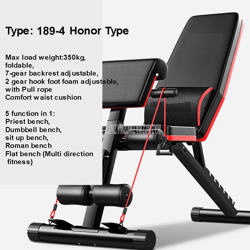 Multifunctional Foldable Dumbbell Bench 7 Gear Backrest Sit Up AB Abdominal Fitness Bench Weightlifting Training Equipment