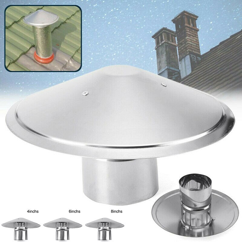 Tapón de tubo para chimenea, de 4/6/8 pulgadas, para chimeneas, gorro para la lluvia, Smokeware, aleación de Zinc, en forma de seta, dq