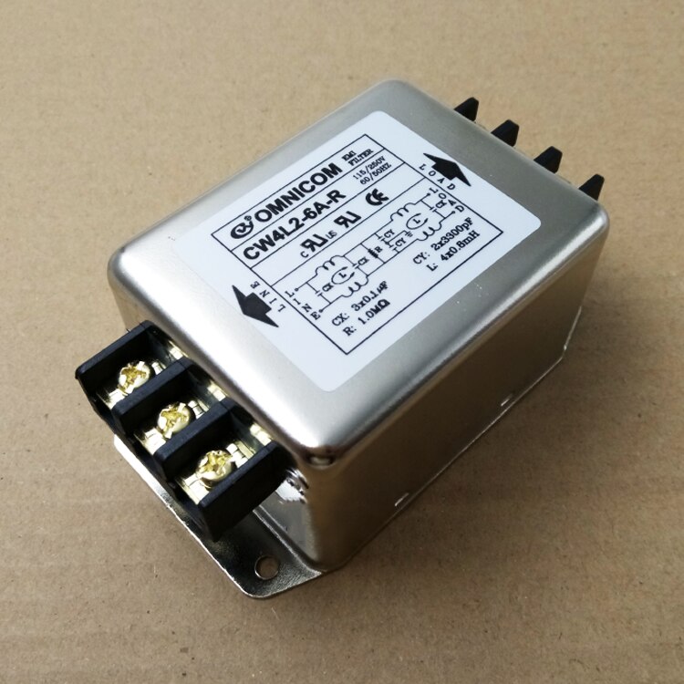Kraftfilter 220 v 10a tvåstegs plintskena typ  cw4 l 2-6a / 10a- r: 30a / Rankad