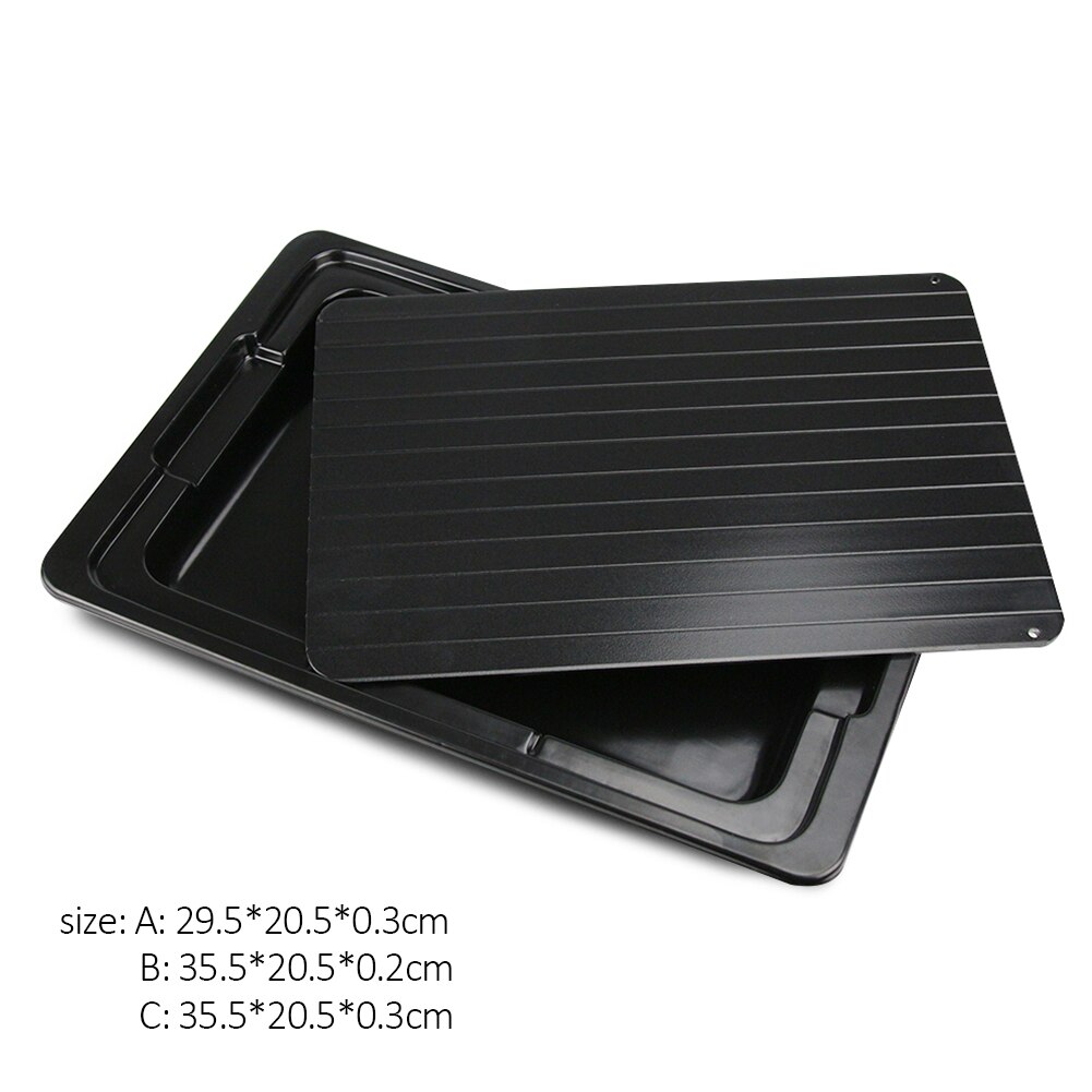 2pcs Fast Defrosting Tray Frozen Food Meat Defrost Plate Board Kitchen Tool Food Defrosting Tray Plastic Aluminum Safety Quickly