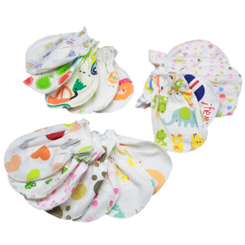 1 paar cartoonpatroon anti-grijp handschoenen voor pasgeborenen, gezichtsbescherming, baby wantenpatroon willekeurig