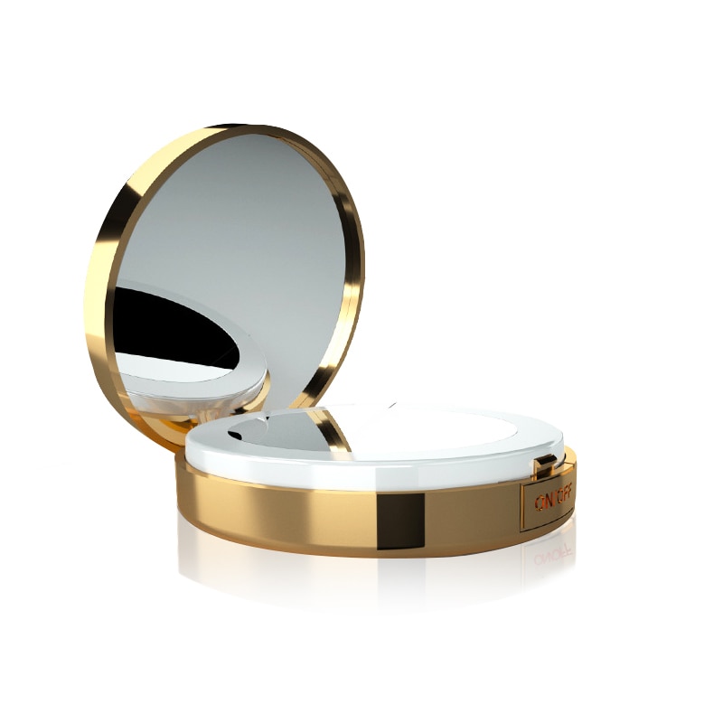 Lys 4x makeup spejl lomme plast makeup spejle forstørrelsesspejl med led rejsekabel-batteri makeup spejl