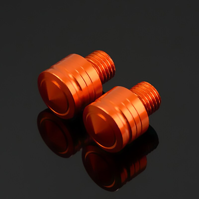 Tornillos para espejos retrovisores de motocicleta, adaptador de montaje para espejo Retrovisor lateral, tornillo para Kawasaki Z400 Z800 Z900 Z1000SX Z650, 2 uds.: Naranja