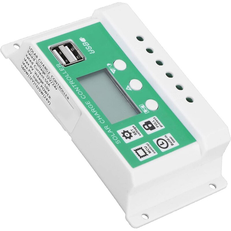 LCD Display Solar Charge Controller, 50A Adjustable Solar Panel Regulator, 12V 24V MPPT Charge Controller Accessory