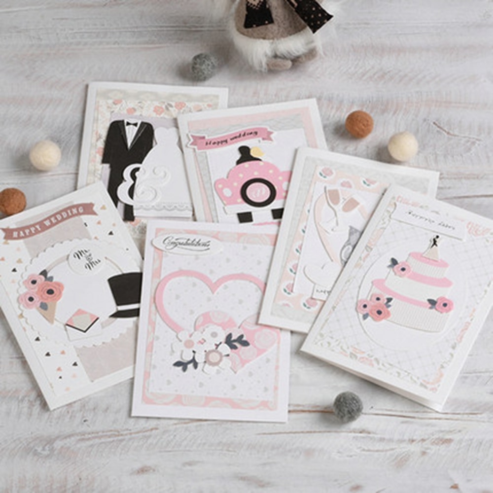 happy wedding card kit 6 card decoupage kit card making pack